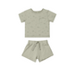 Boxy Pocket Tee in Airplanes + Jersey Short in Pistachio