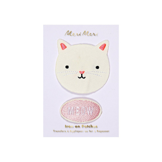 Cat and Meow Iron on Patches