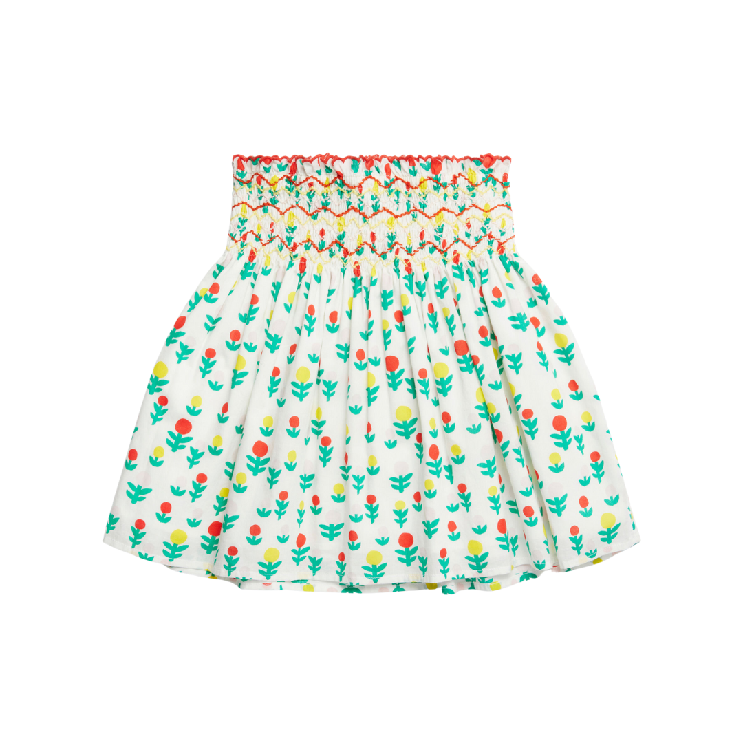 Dreamy Flower Print Smocked Skirt