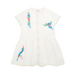 Parrot Embroidery Linen Dress