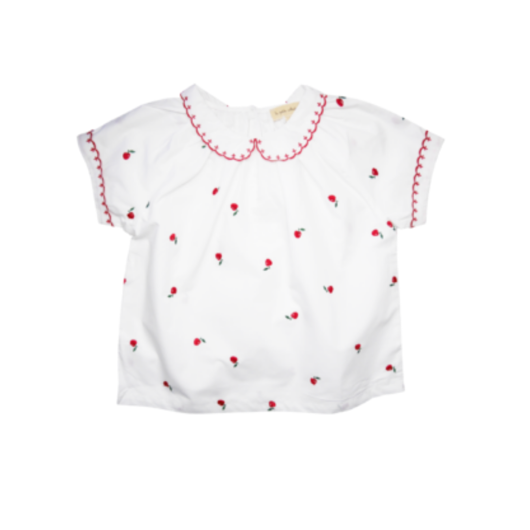 Apple Embroidered Top